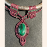 Collier  Micro Macramé pierre Malachite