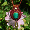 Collier  Micro Macramé pierre Malachite