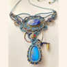 Collier  Micro Macramé pierre Lapis Lazuli et Labradorite bleu