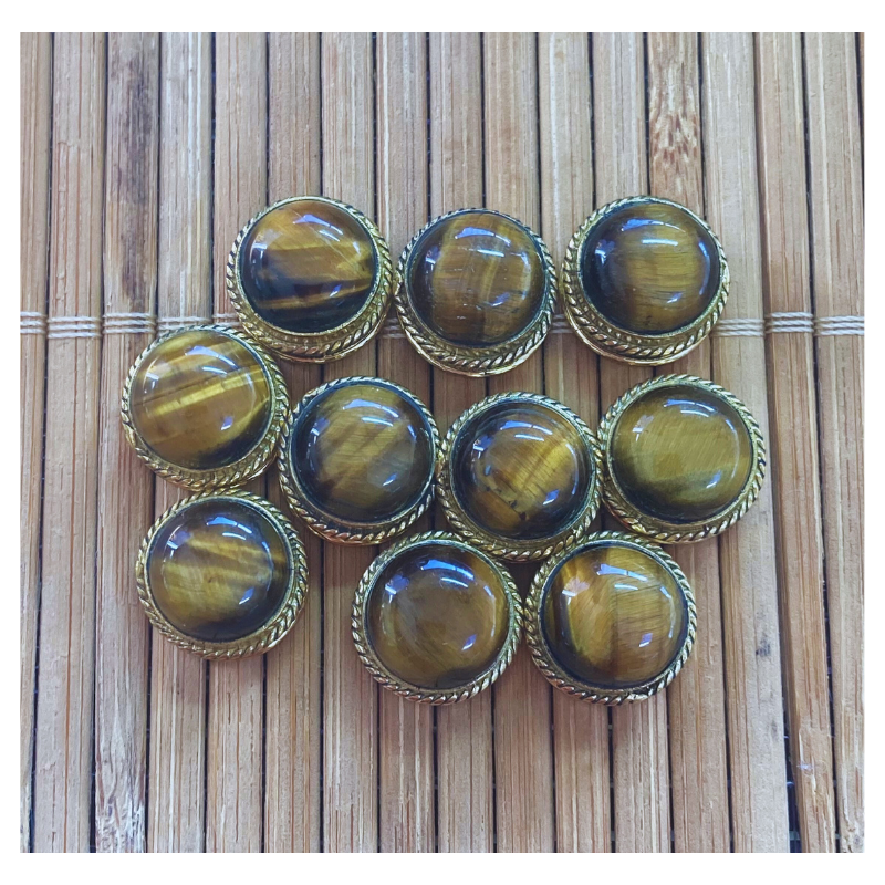 Œil de Tigre Ronde Rainurée 12 MM