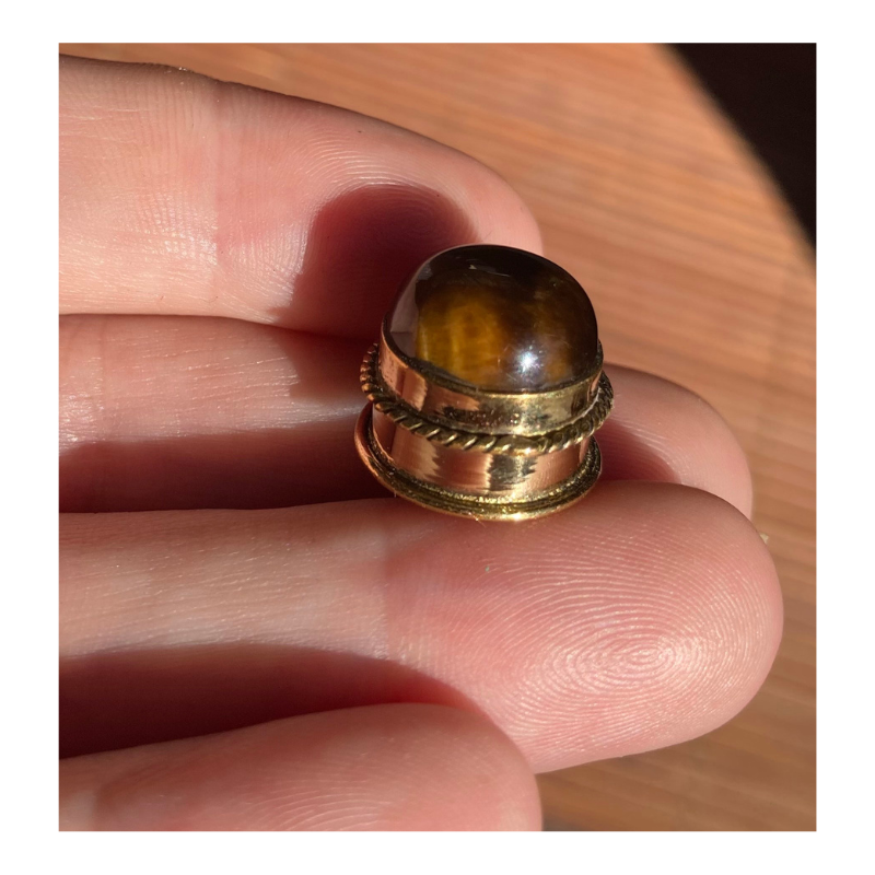 Œil de Tigre Ronde Rainurée 12 MM