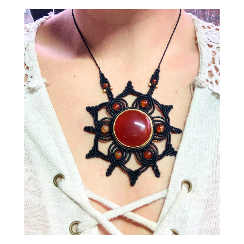Collier Mandala Cornaline