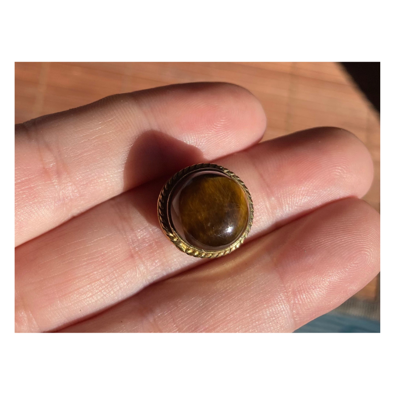 Œil de Tigre Ronde Rainurée 12 MM