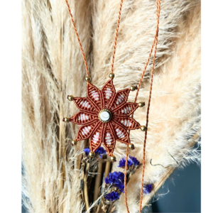 collier flower micro macramé collier flower