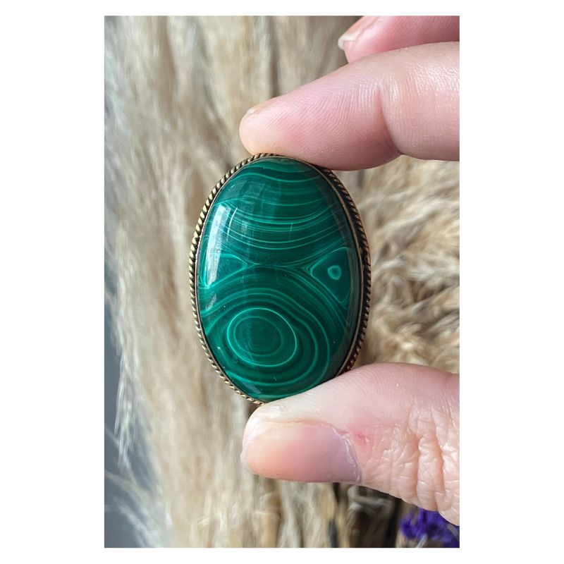 Malachite Ovale Rainurée