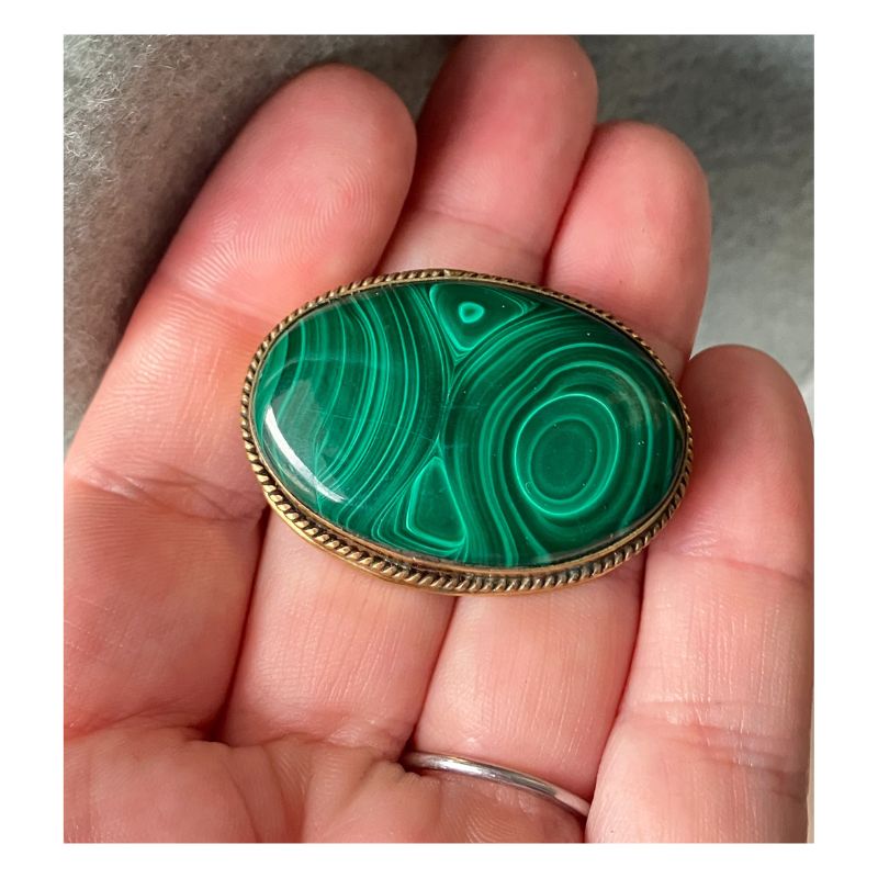 Malachite Ovale Rainurée