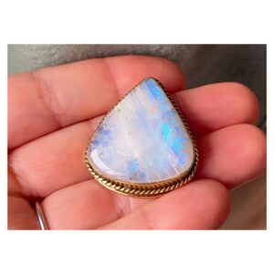 Pierre de lune Bleu pierre de lune rainurée bleu