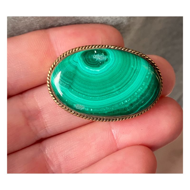 Malachite Ovale Rainurée