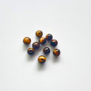 Perles Œil de Tigre 6 mm x10 Perles Œil de Tigre 6 mm x10 pierre naturelle trou 1 mm pour micro-macramé