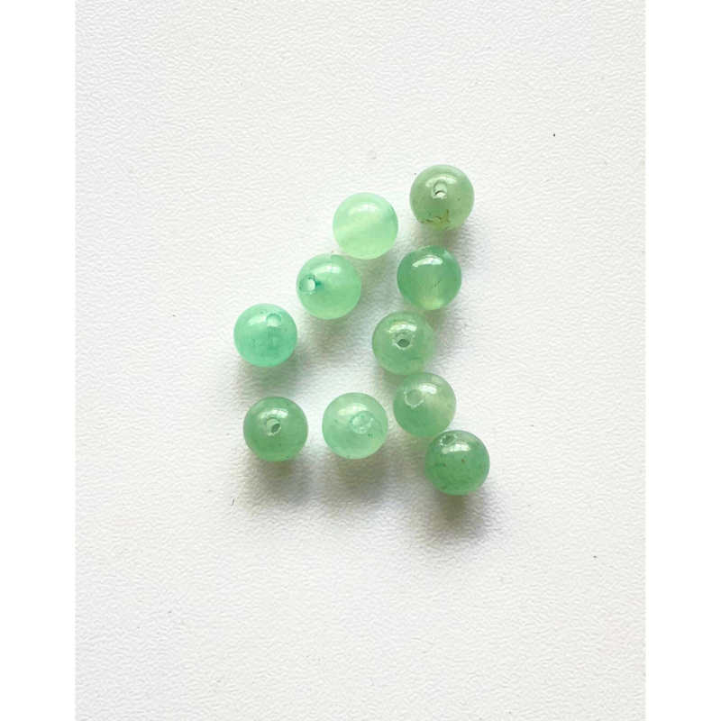 Perles Aventurine 6 mm x10 pierre naturelle trou 1 mm pour micro-macramé