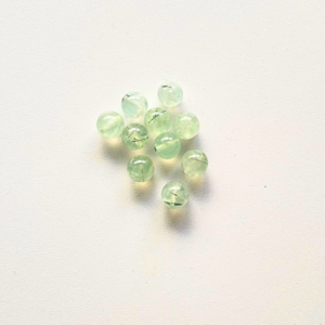 Perles Phrénite 8 mm x10 Perles Phrénite 8 mm x10 pierre naturelle trou 1 mm pour micro-macramé