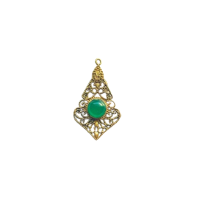 pendentif jade en laiton pour creation collier micro macrame ou boucles d oreilles