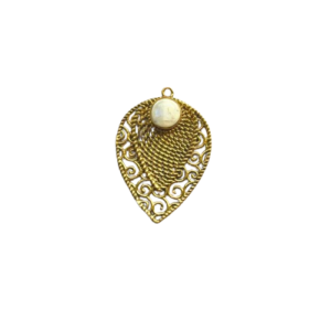 pendentif pierre de lune en laiton pour creation collier micro macrame ou boucles d oreilles