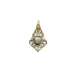 Pendentif Labradorite en laiton pendentif labradorite en laiton pour creation collier micro macrame ou boucles d oreilles