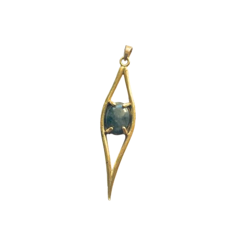 pendentif labradorite en laiton pour creation collier micro macrame ou boucles d oreilles