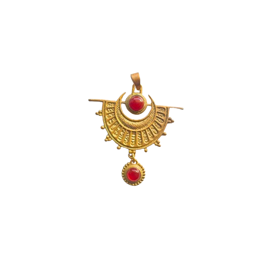 Pendentif cornaline laiton