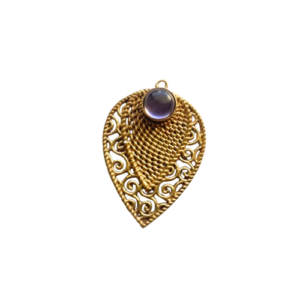 pendentif laiton améthyste pendentif laiton améthyste