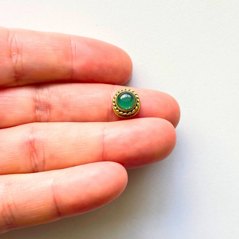Onyx verte rainurée 6mm