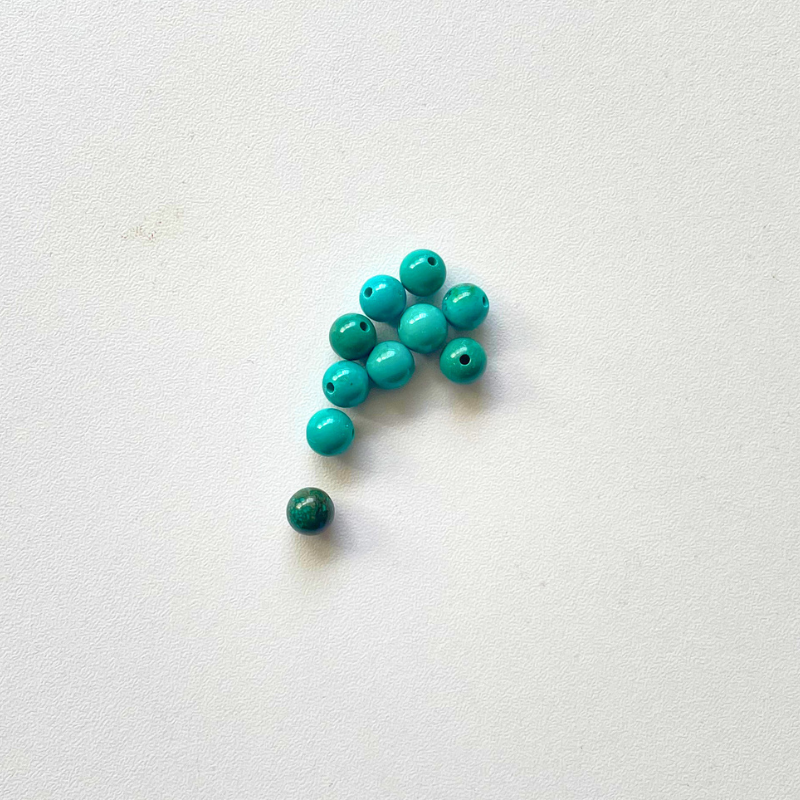 Sachet de Perles Turquoise x10 – 6 mm
