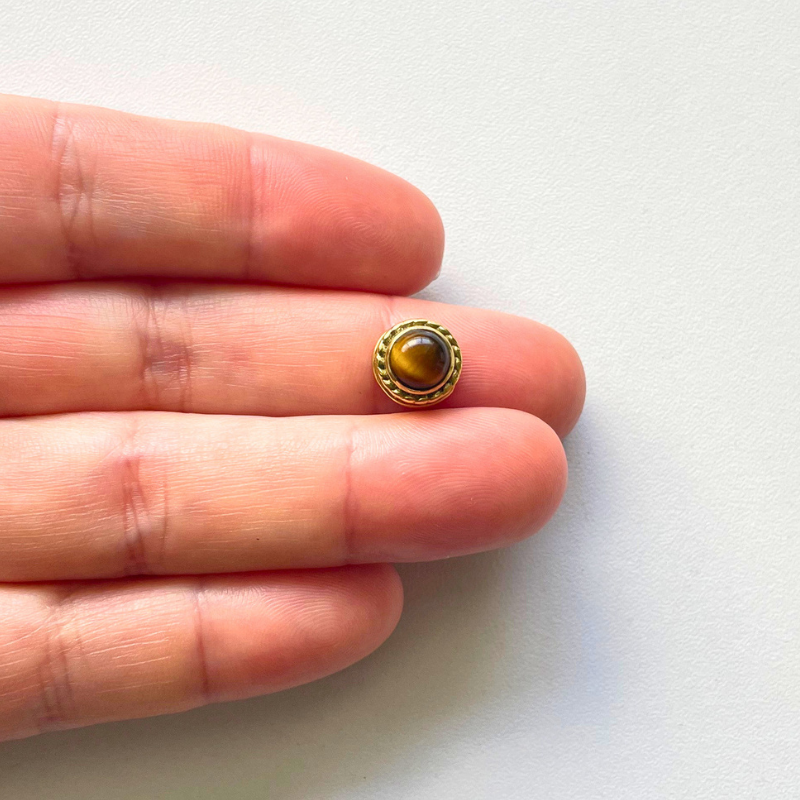 pierre rainurée Oeil de tigre 6mm