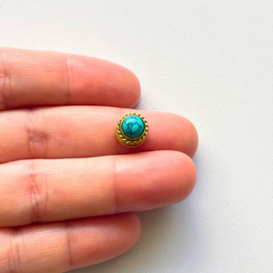 pierre rainurée turquoise 6mm